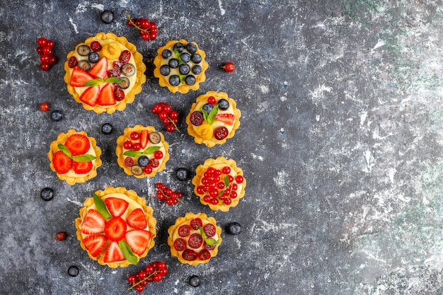 Homemade delicious rustic summer berry tartles.