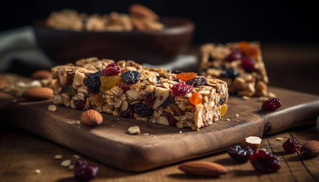 Homemade granola with almond cranberry and honey generated by AI