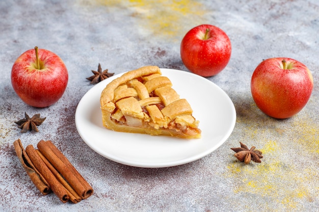 Homemade mini apple pie with cinnamon.