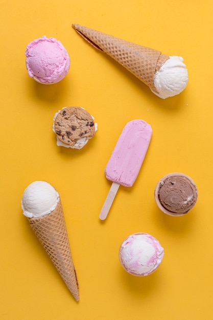 Homemade popsicle ice cream and cupcakes