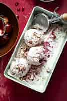 Free photo homemade roasted plum ice cream recipe food photography