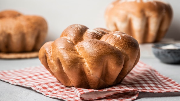 Homemade sweet bread front view