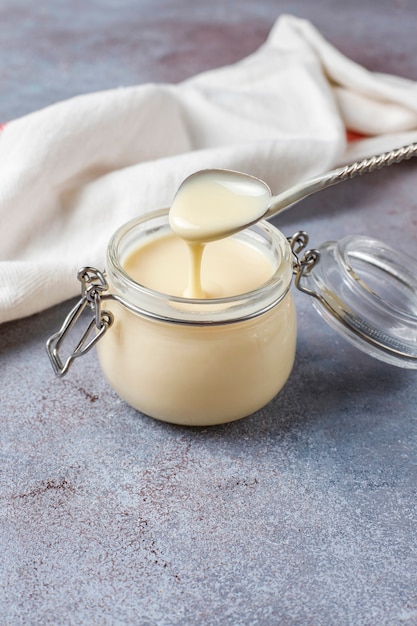 Free photo homemade sweet condensed milk.