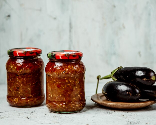 Homemade tomato sauce with eggplant