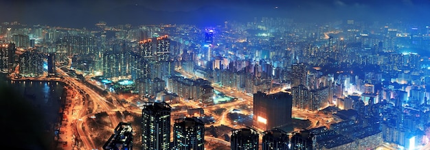 Hong Kong aerial night