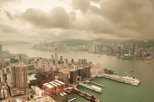 Free photo hong kong aerial view