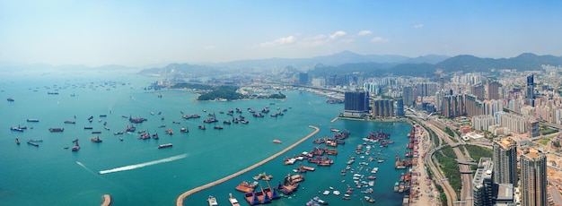 Free photo hong kong aerial