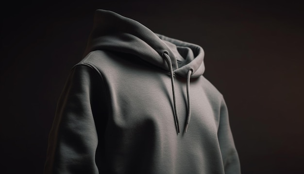 Free Photo hooded sweatshirt in black perfect for autumn generated by ai