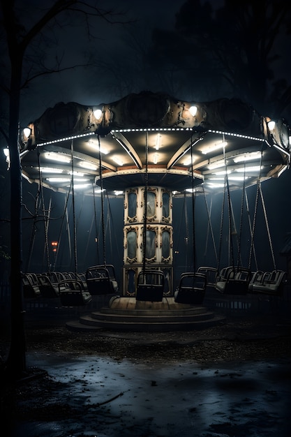 Free Photo horror scene with eerie carnival