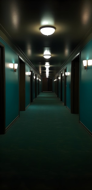 Free photo horror scene with eerie hall