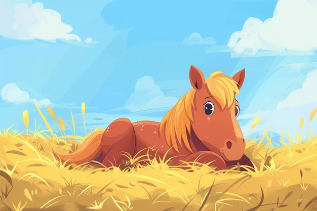 Free photo horse cartoon illustration