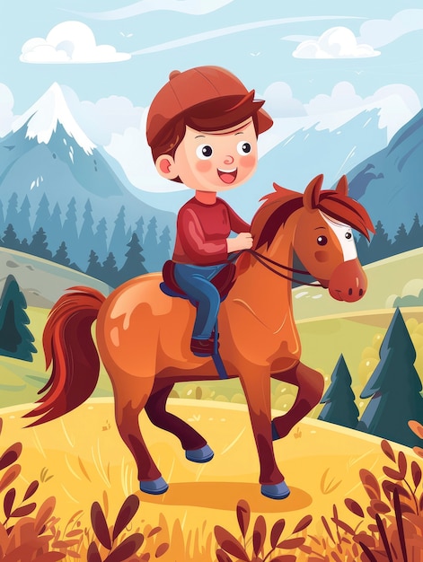 Free photo horse cartoon illustration