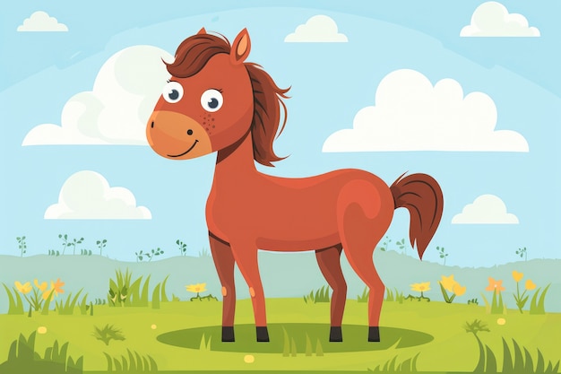 Free photo horse cartoon illustration