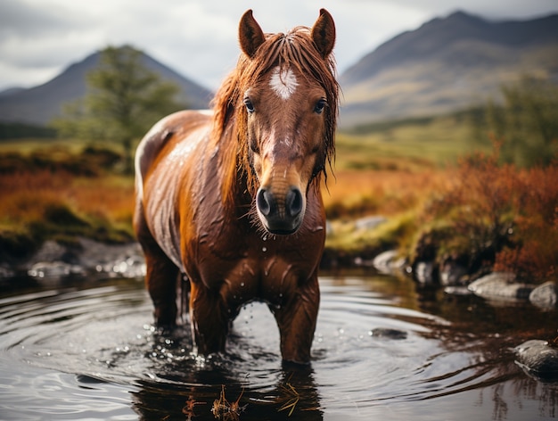 Free Photo horse in nature generate image