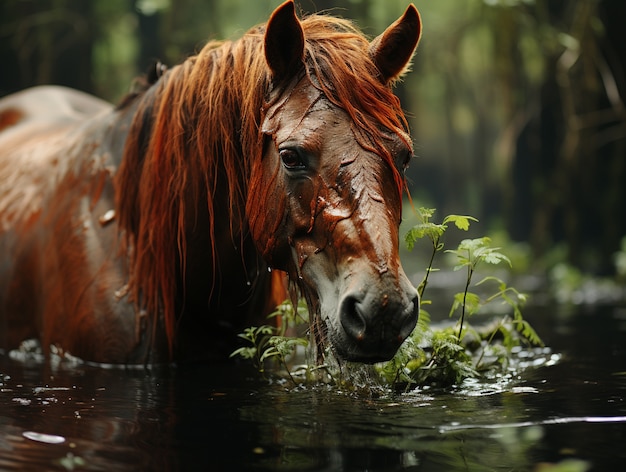 Free Photo horse in nature generate image