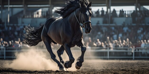 Horse running at competition