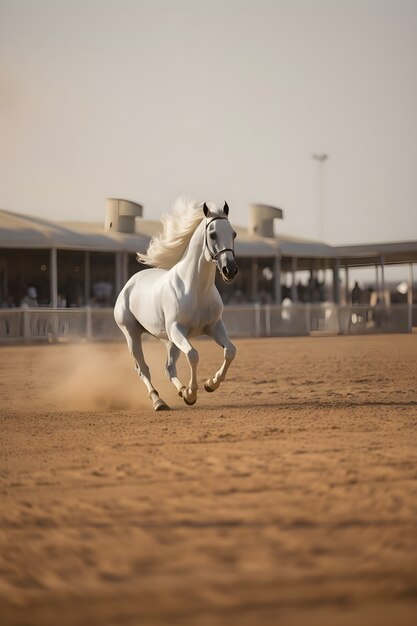 Horse running at competition