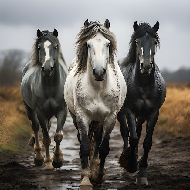 Free Photo horses in nature generate image