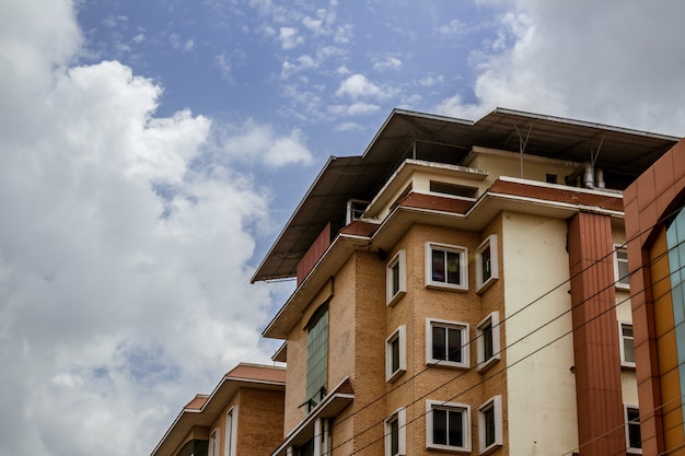 Hospital Building with clouds in the background