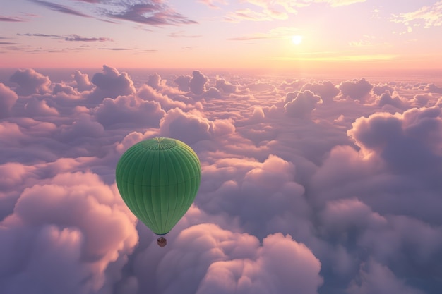 Free Photo hot air balloon over realistic dreamscape