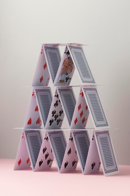 Free photo house of cards on white background