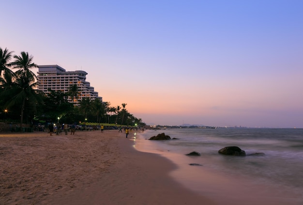 Hua Hin beach at twilight