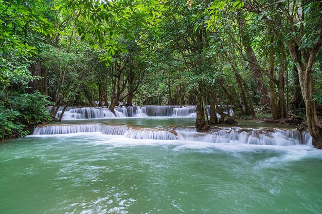 Huai Mae Khamin Waterfall level 2 Khuean Srinagarindra National Park Kanchanaburi Thailand