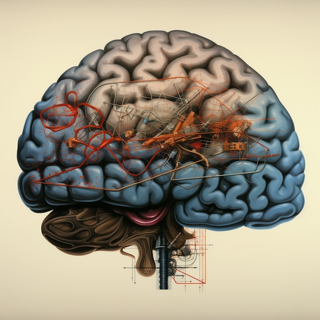 Free photo human brain detailed structure