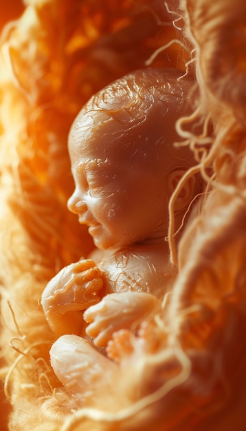 Free photo human fetus in the prenatal development stage in the womb