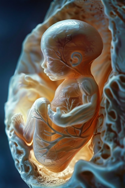 Free photo human fetus in the prenatal development stage in the womb