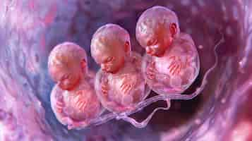 Free photo human fetus in the prenatal development stage in the womb