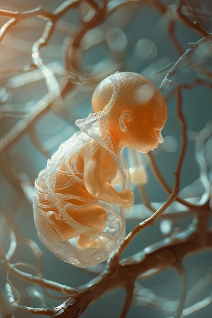 Free photo human fetus in the prenatal development stage in the womb