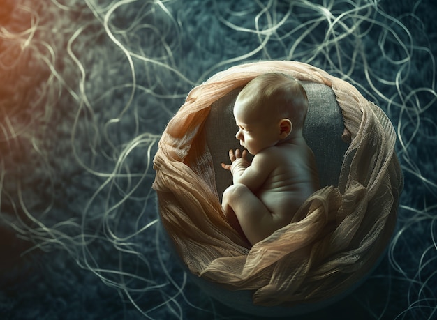 Free photo human fetus in the prenatal development stage in the womb