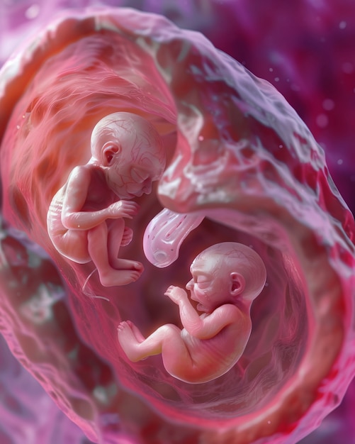 Free Photo human fetus in the prenatal development stage in the womb