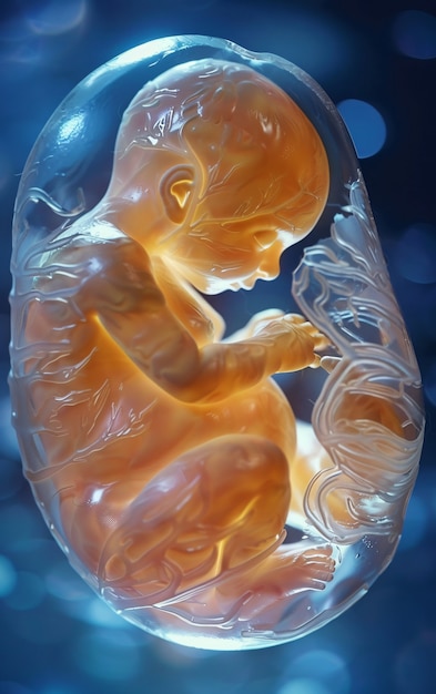 Free photo human fetus in the prenatal development stage in the womb