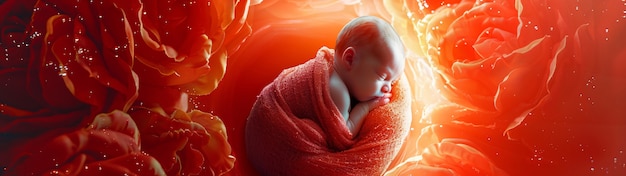 Free Photo human fetus in the prenatal development stage in the womb