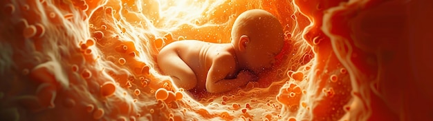 Free photo human fetus in the prenatal development stage in the womb