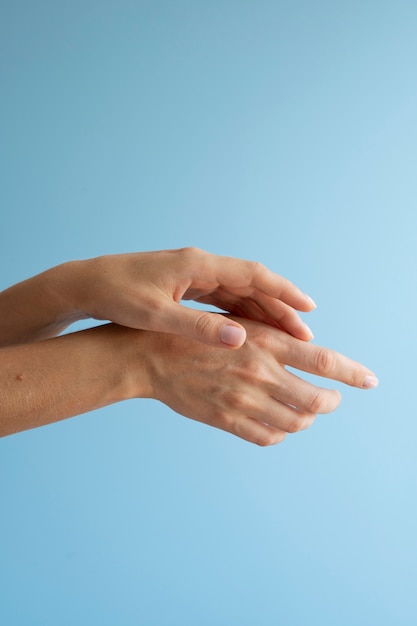 Free Photo human hands against clear background