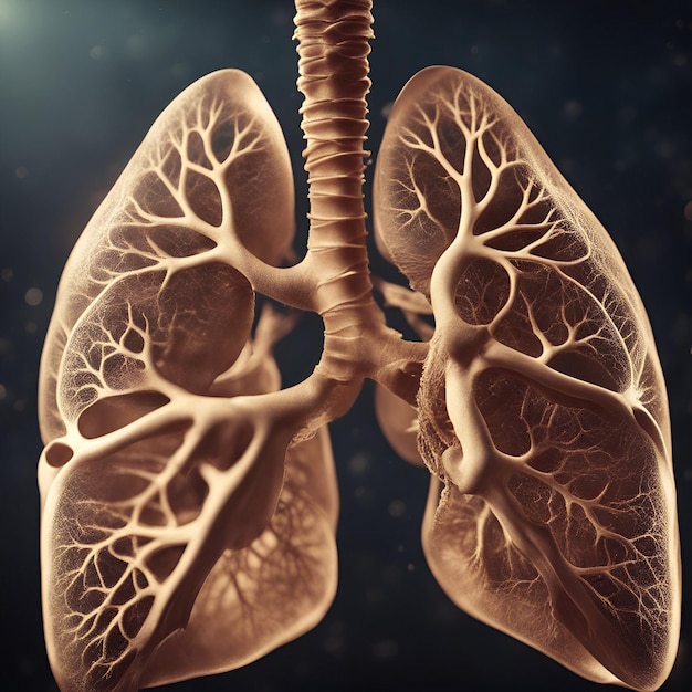 Free photo human organs lungs 3d illustration