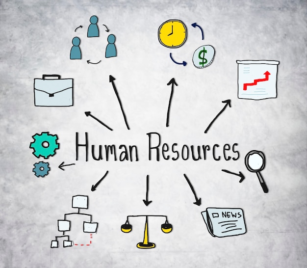 Free Photo human resources symbols on concrete background