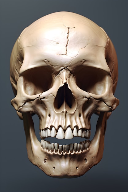 Human skull in studio