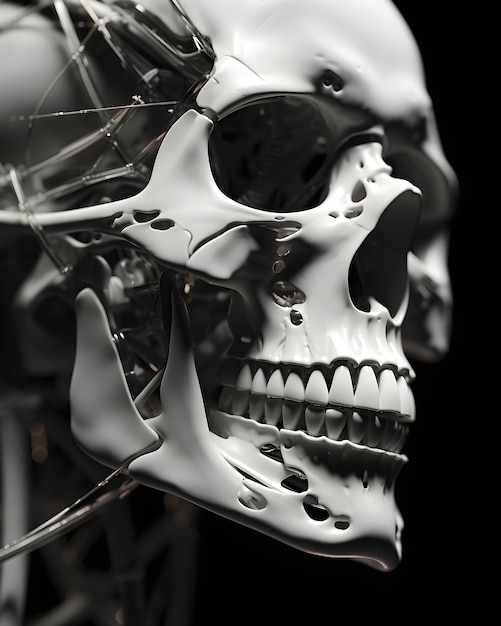 Free Photo human skull in studio