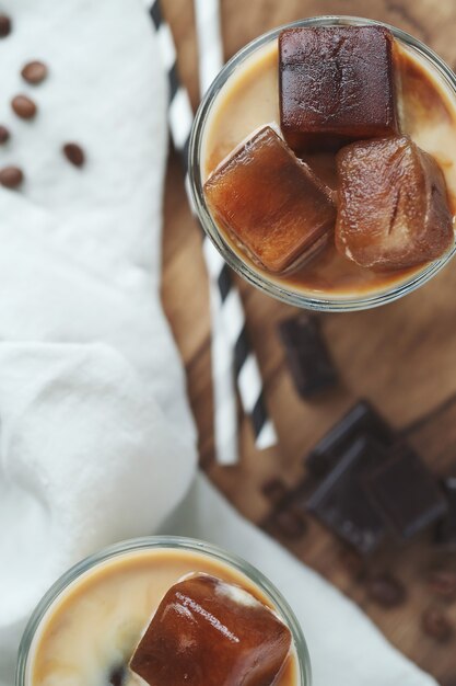 Ice coffee with chocolate