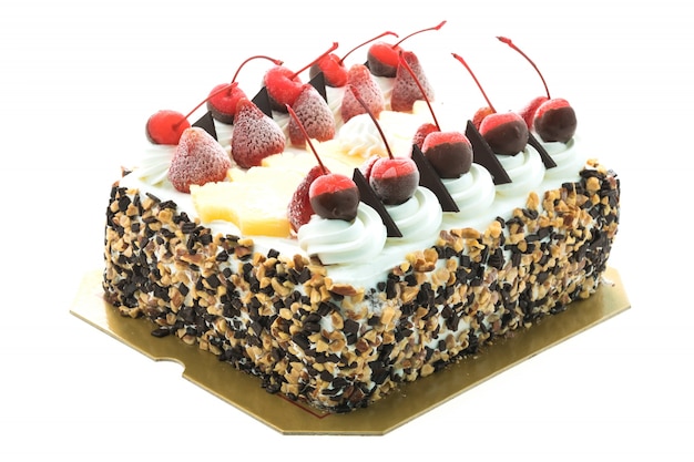 Free photo ice cream cake with cherry on top