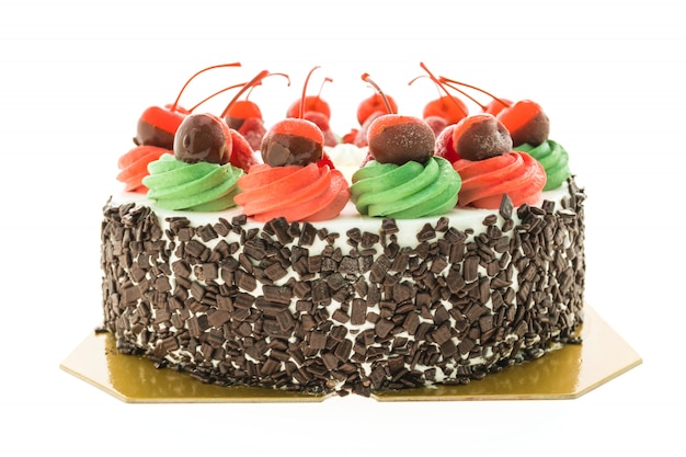 Free photo ice cream cake with christmas theme and cheery on top