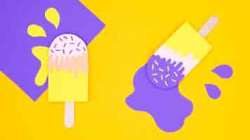 Free photo ice cream collection in paper style