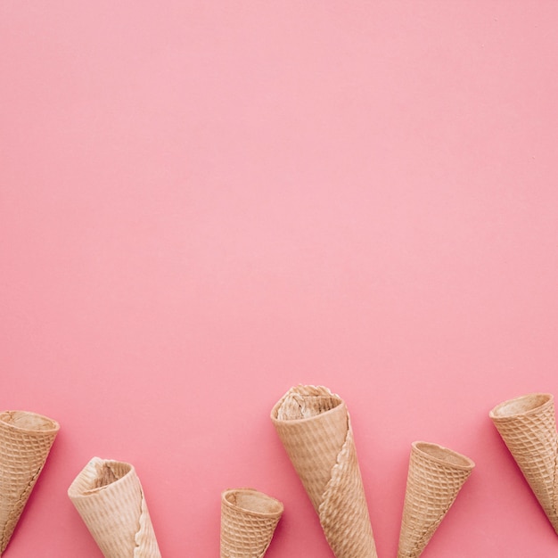 Free Photo ice cream concept with cones and copyspace