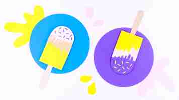 Free photo ice cream in paper style collection