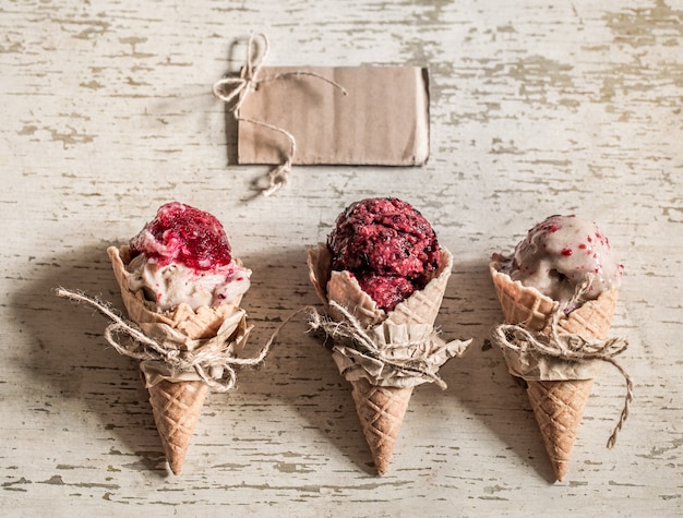 Free Photo ice cream in a waffle cone