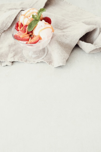 Ice cream with fresh berries